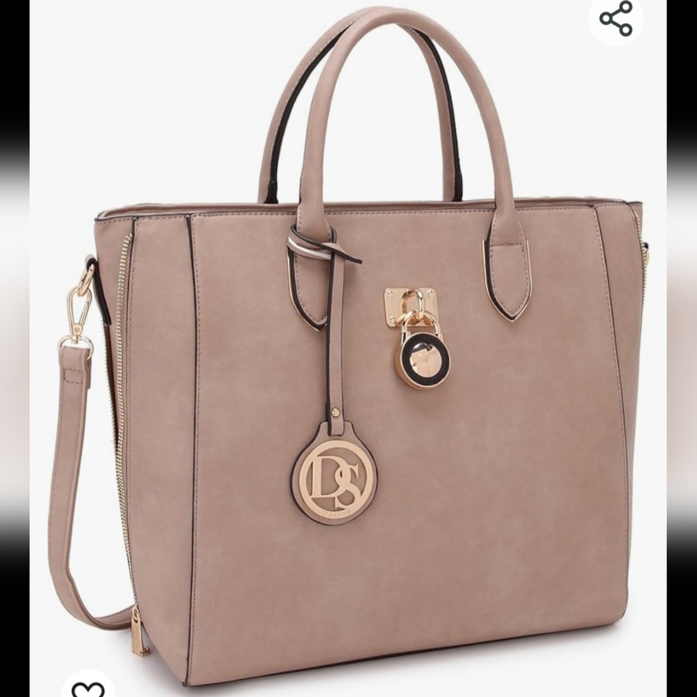 New Beige Nude Office School Laptop Computer Crossbody Handbag Purse Bag